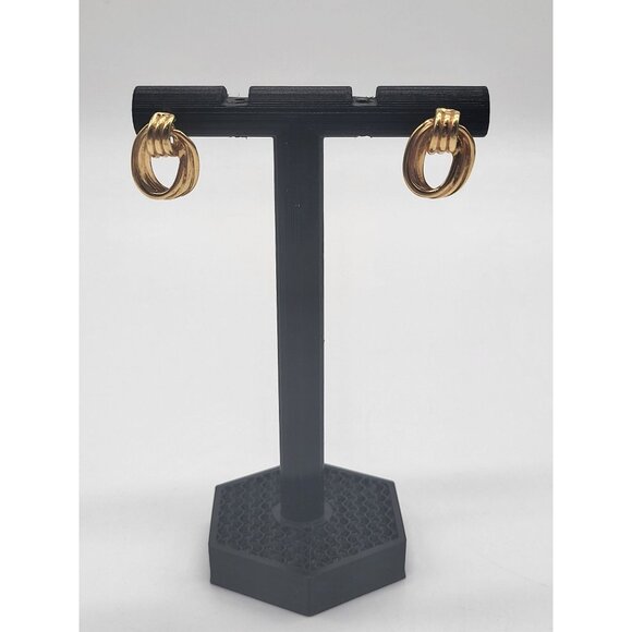 Premier Designs Jewelry - PREMIER DESIGNS Gold Tone Knotted Stud Oval Earrings Classic